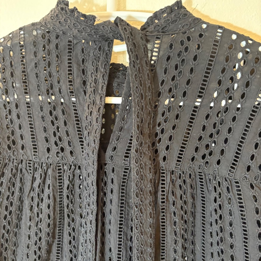 Madewell Eyelet Mockneck Ruffle Top‎ Size Small - Picture 5 of 9